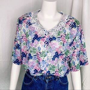 VINTAGE Floral Blouse Lace appliqué Collar (🦩2 for $25)